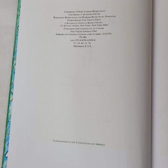 Madeline By Ludwig Bemelmans Hardcover Classic Childrens Book - Picture 3 of 9